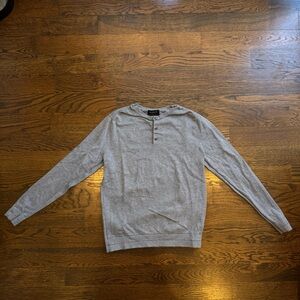 Gray Long Sleeve Henley Shirt